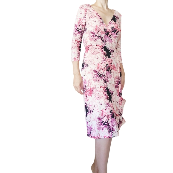 BCBG Wrap Dress Floral Print  Sz.L - Picture 1 of 10